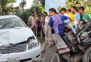 বগুড়ার এরুলিয়ায় প্রাইভেটকার ও মোটরসাইকেল দুর্ঘটনায় স্বামী-স্ত্রী নিহত